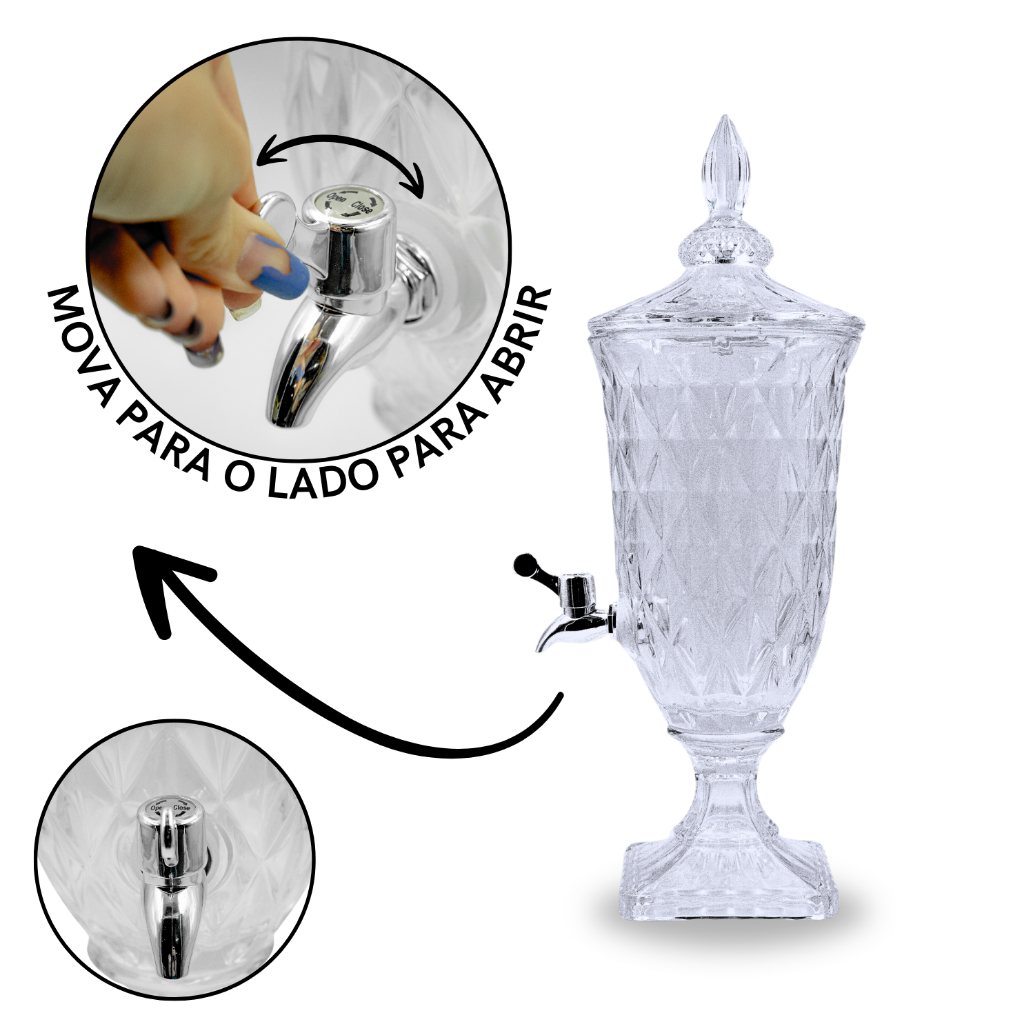 Suqueira 2L de Vidro com Torneira – Prática e Elegante