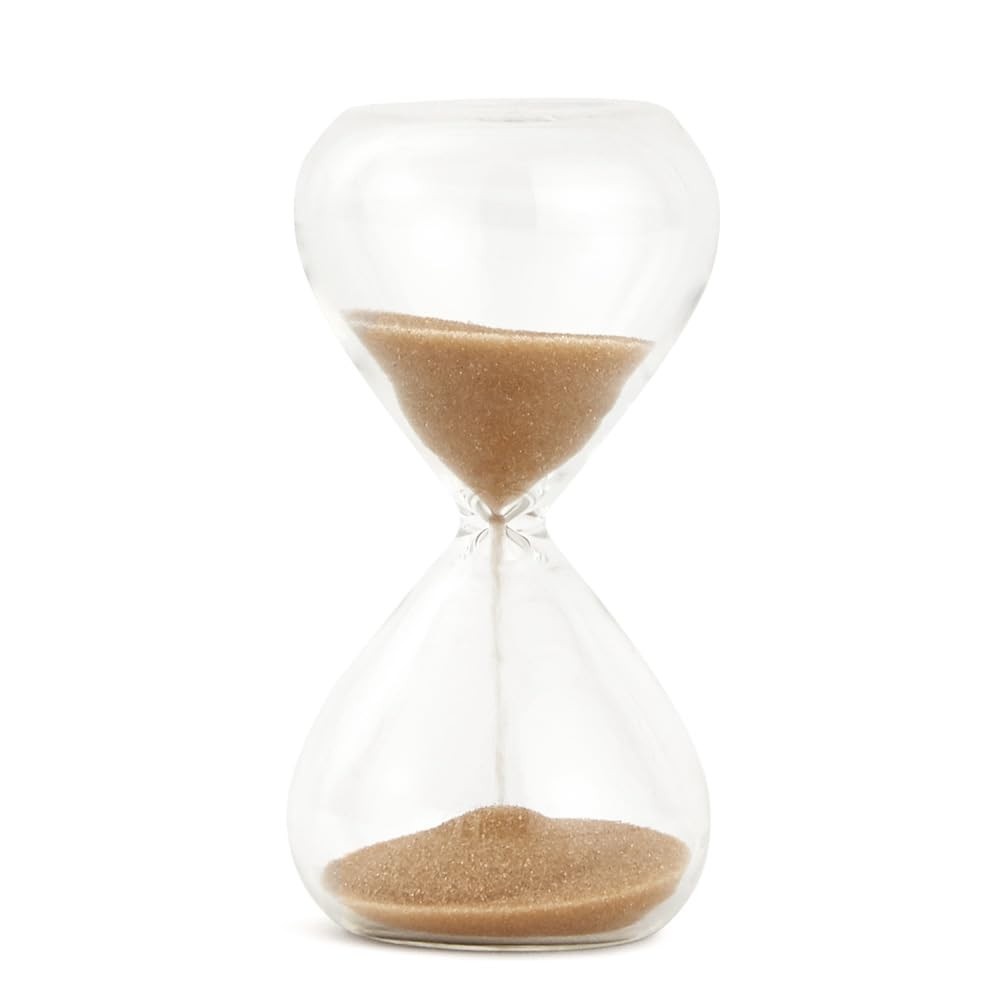 Ampulheta Decorativa em Vidro Areia Marrom 3 Minutos 8cm - Timer Elegante para Ambientes Modernos