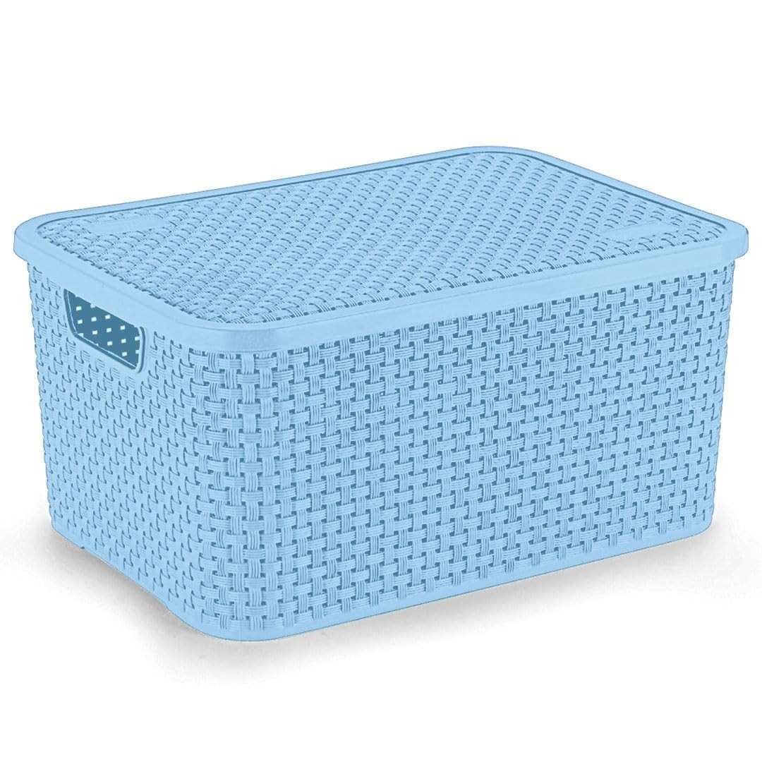 Cesto Organizador Rattan Azul Baby G - Design Elegante e Prático para Casa