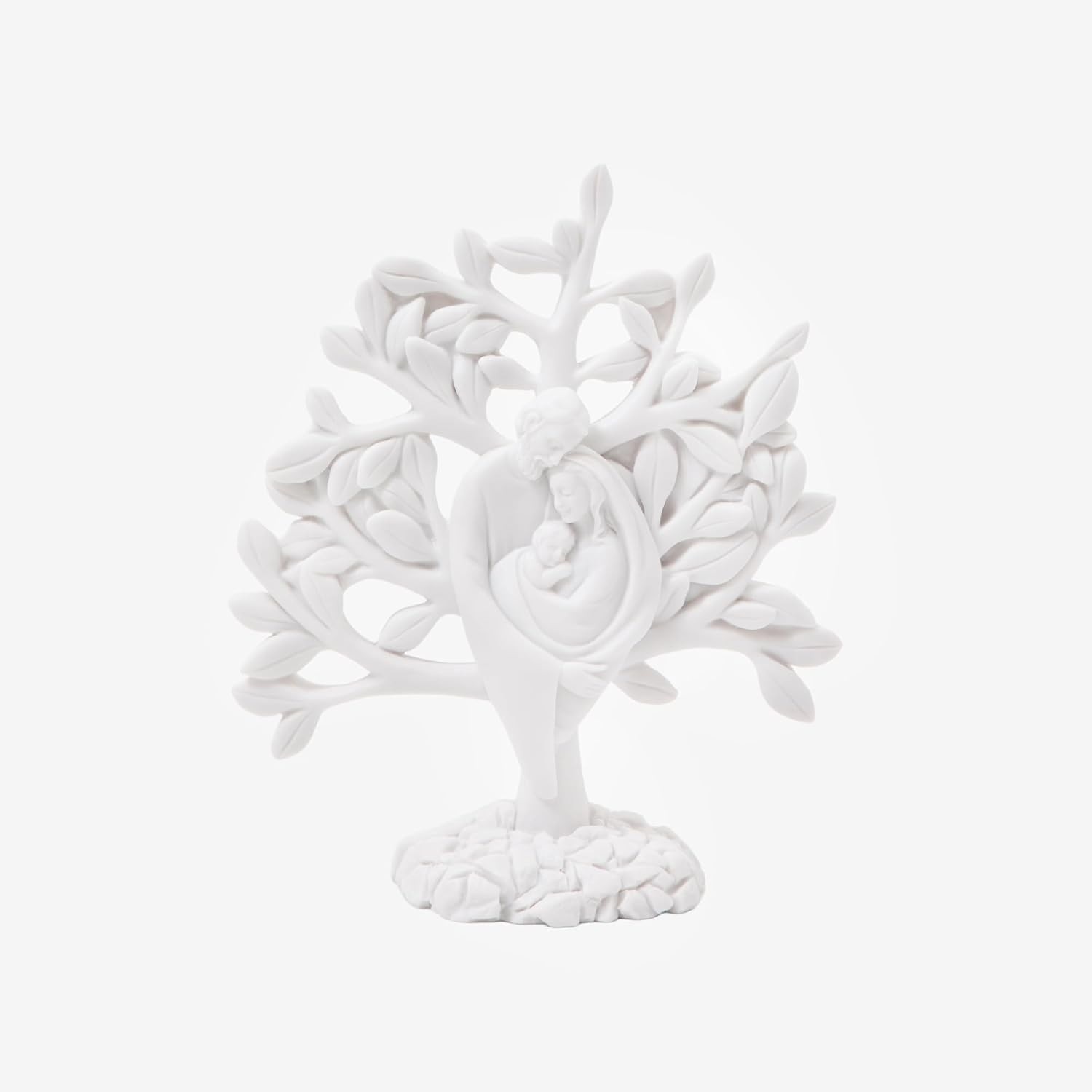 Árvore da Vida Sagrada Família em Pó de Mármore 18cm - Decoração Espiritual Elegante