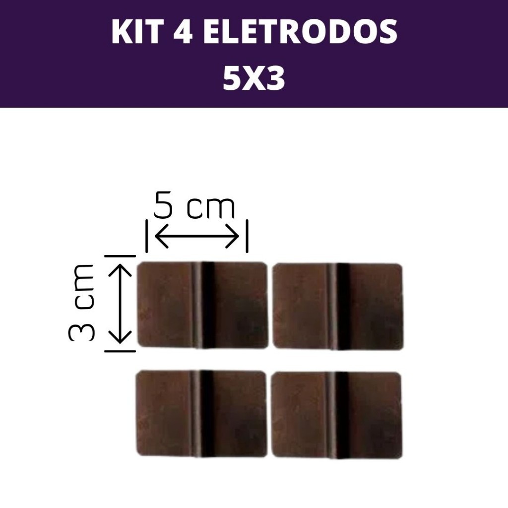 Eletrodos de Silicone 5x3: Kit com 4 Unidades