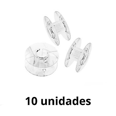 Kit 10 Bobinas Baixas Plásticas para SINGER, JANOME e ELGIN