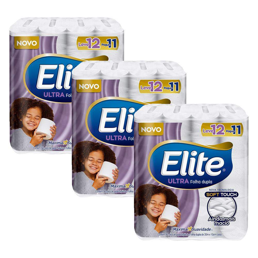 Elite Ultra: Kit 3 Papéis Higiênicos - Maciez Incomparável!