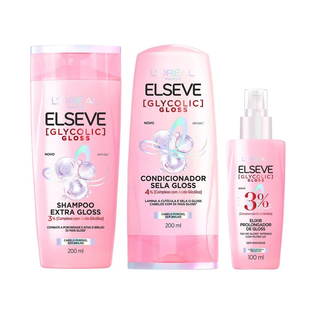 Elseve Glycolic Gloss: Cabelo 3x Mais Brilhante!