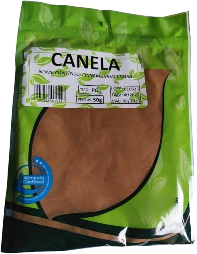 Canela em Pó, Cinnamomum Verum, Alimento Confiável, 50g, Validade 08/2028