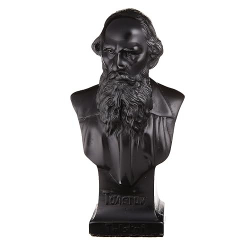 Escultura de Busto de Leão Tolstoi em Pedra - 14,5 cm | Decoração Culta e Elegante
