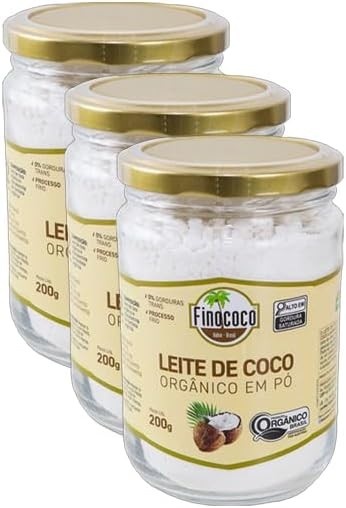Kit 3X: Leite de Coco em Pó Orgânico Finococo 200g