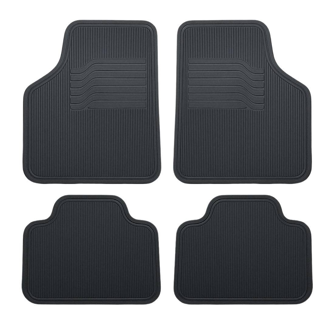 Kit 4 Tapetes Automotivos Universais em Borracha Preta: Proteção e Estilo para Seu Carro