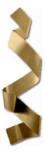Escultura de Parede Dourada para Decoração Moderna - 70x30cm em Aço Carbono