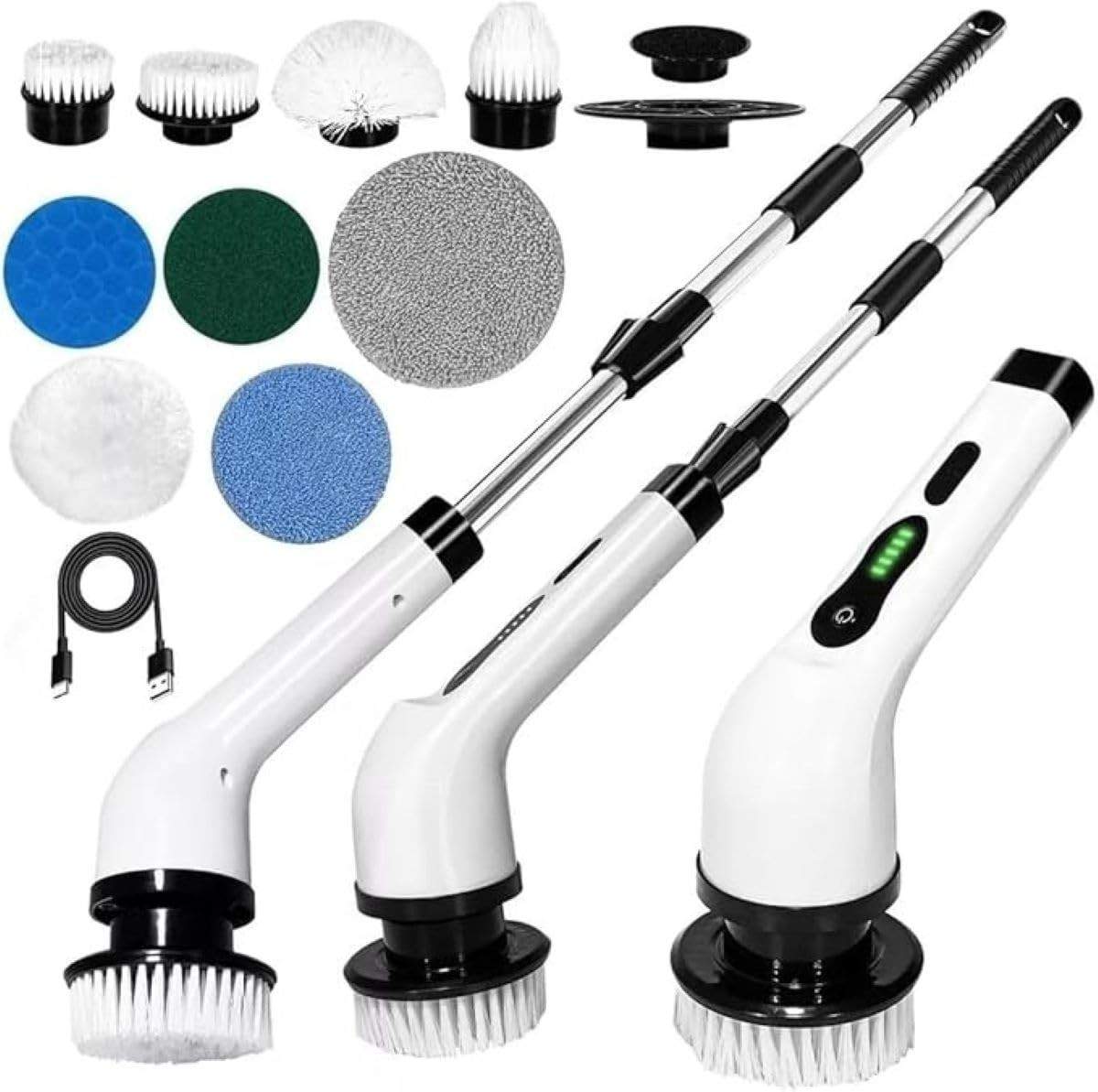 Mop Elétrico Giratório 9 em 1 com Tecnologia 360° - Sem Fio, Recarregável e Multiuso para Limpeza Profunda