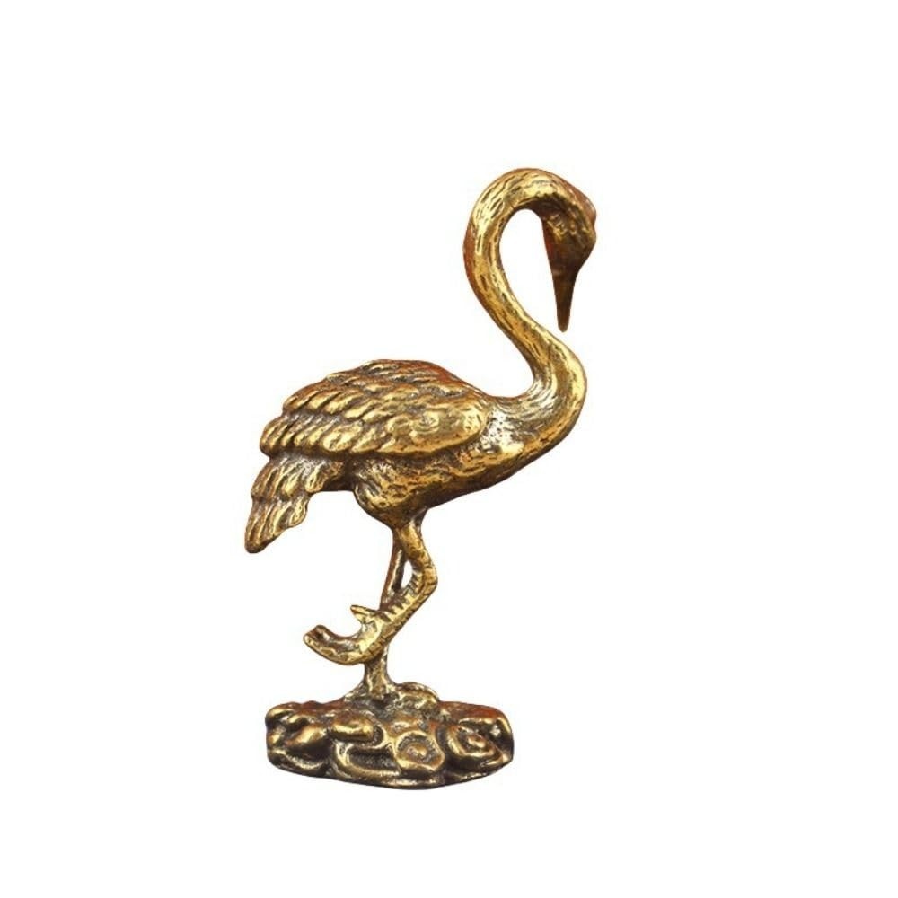 Estatueta de Guindaste em Latão - Decoração Artesanal Criativa para Mesa