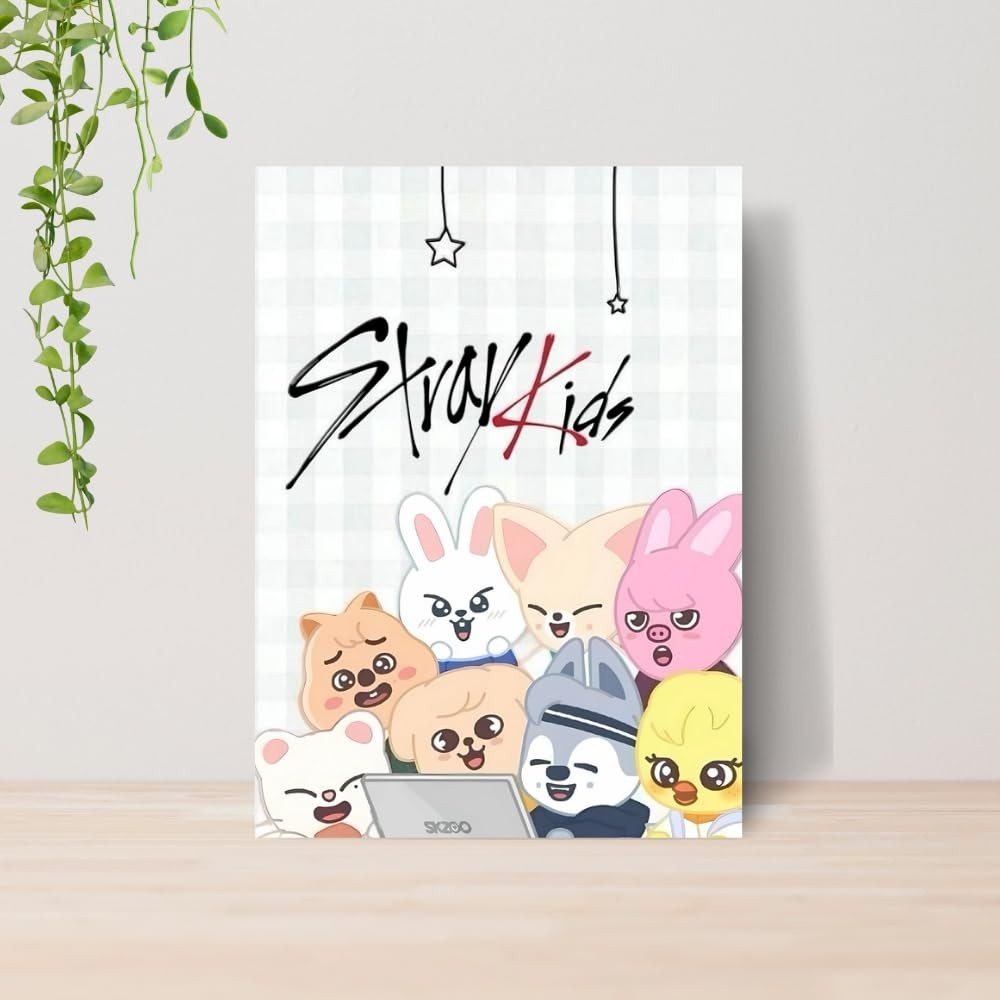 Quadro Decorativo KPOP Stray Kids A4 em MDF Premium - Decore com Estilo Fã
