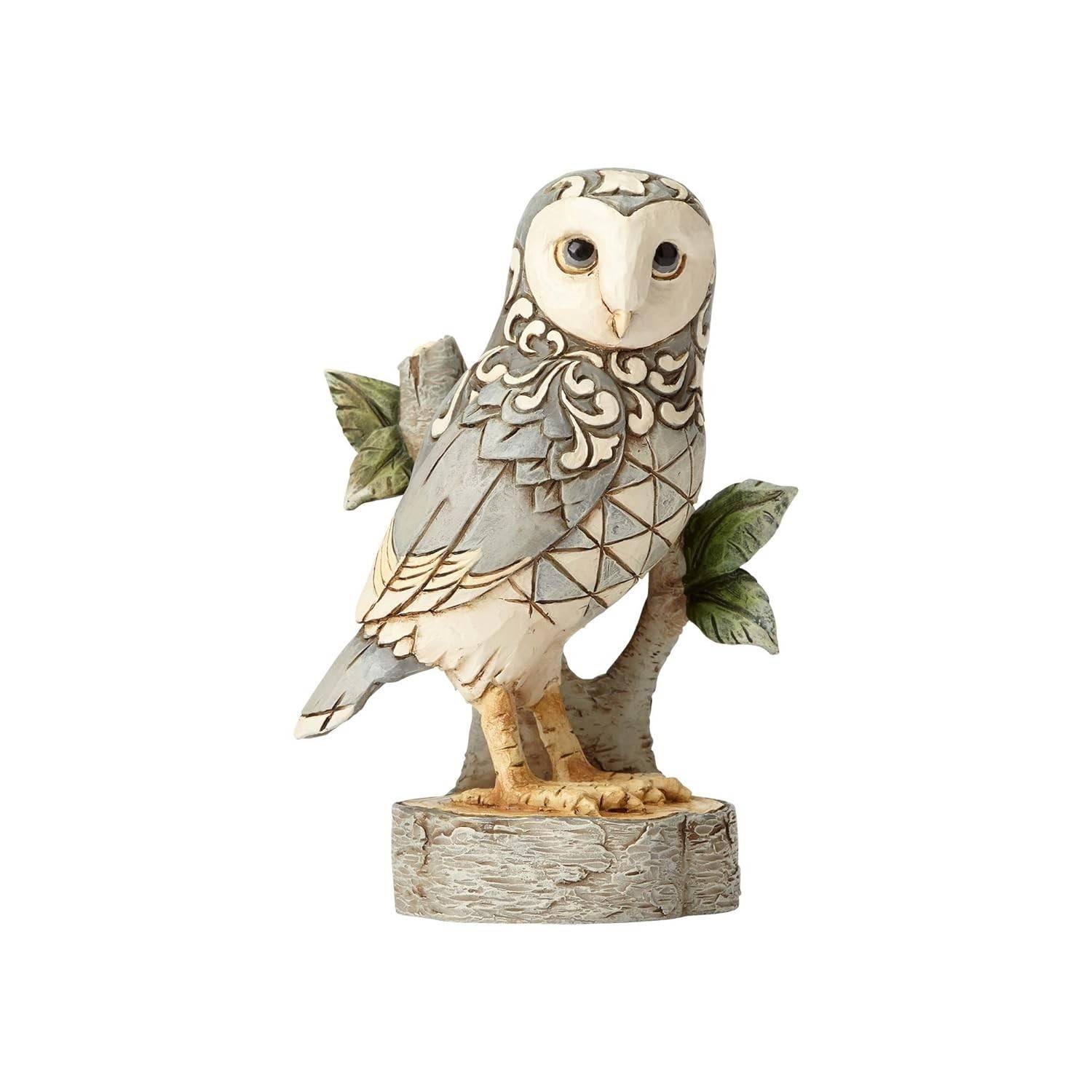 Estatueta Jim Shore Heartwood Creek Coruja em Galho - Resina Pintada à Mão, 11,4 cm