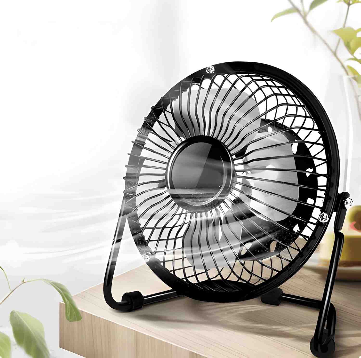 Mini Ventilador USB Silencioso 360° - Design Compacto em Metal para Mesa, Notebook e Viagens