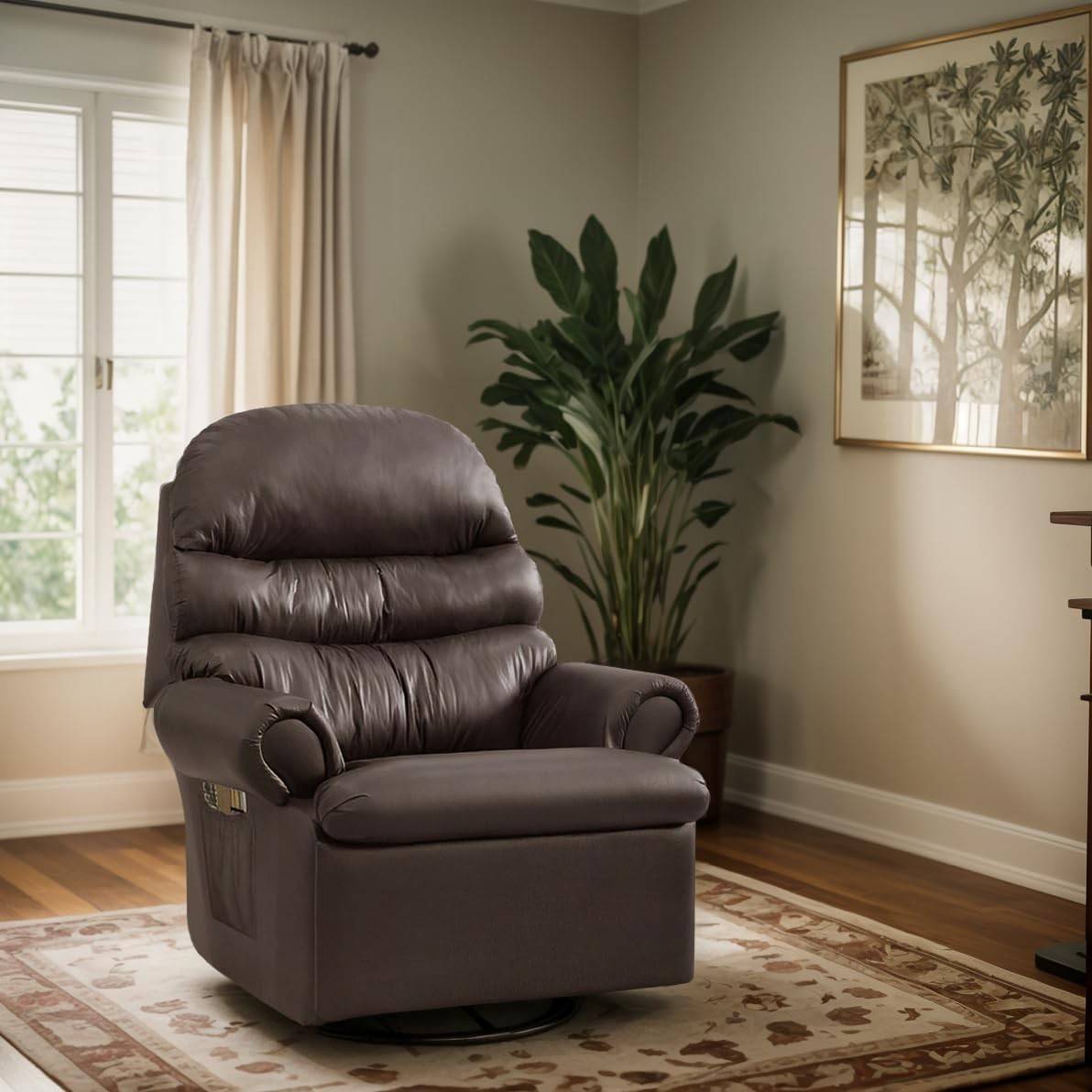 Poltrona do Papai Amamentação Reclinável Acolchoada em Corino Marrom - Conforto e Estilo para o Quarto ou Sala