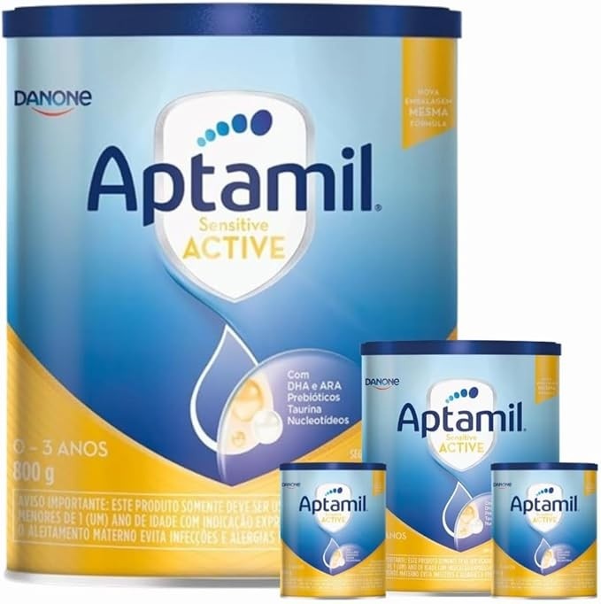 4 LATAS- Fórmula Infantil em pó ACTIVE Sensitive Danone-800GR