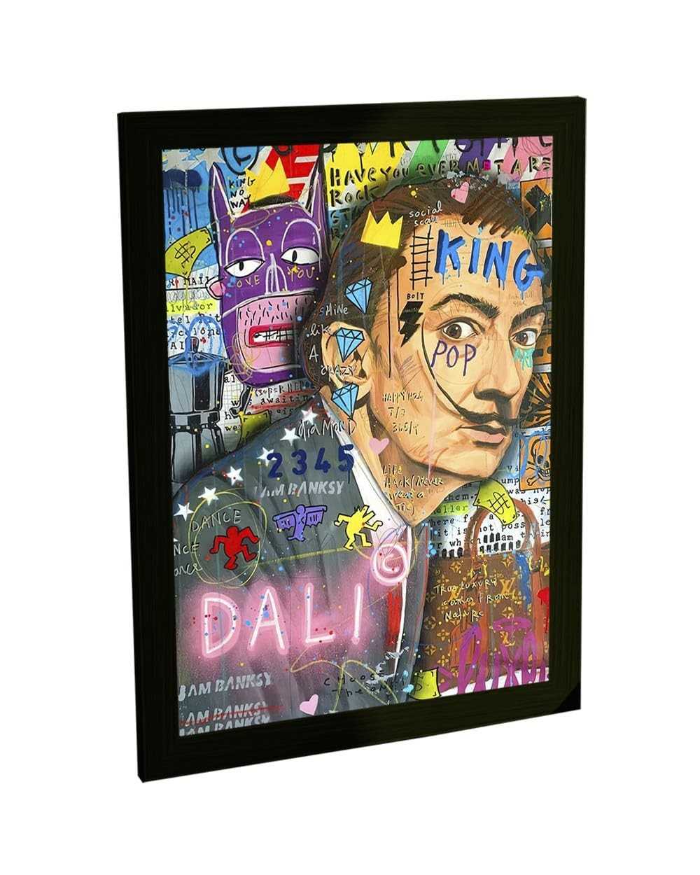 Quadro Decorativo A4 Salvador Dali Pop Grafite - Arte em Alta Definição com Moldura em Pinus