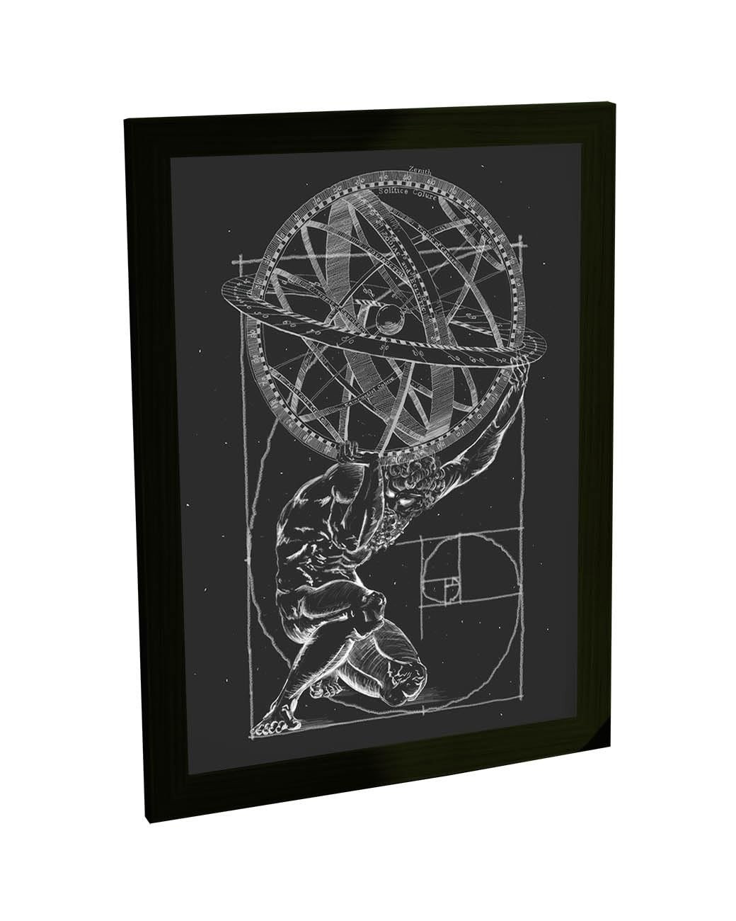 Quadro Decorativo Atlas Fibonacci E Tempo - Moldura Moderna com Arte em Alta Definição