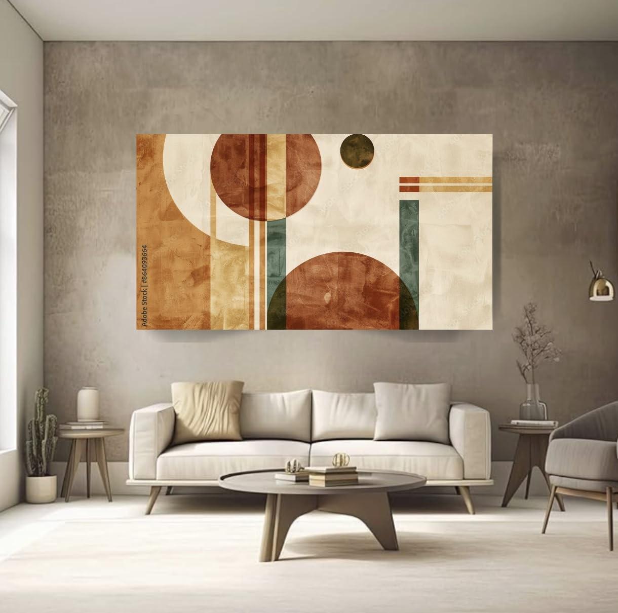 Quadro Decorativo Abstrato 90x60cm | Arte Moderna em Canvas com Bordas Infinitas
