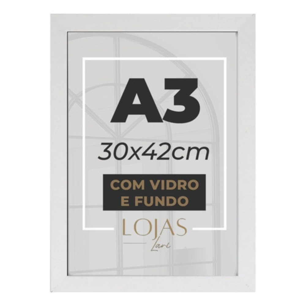 Kit 5 Quadros com Moldura A3 30x42 cm em Madeira com Vidro - Ideal para Diplomas, Certificados e Posters (Branco)