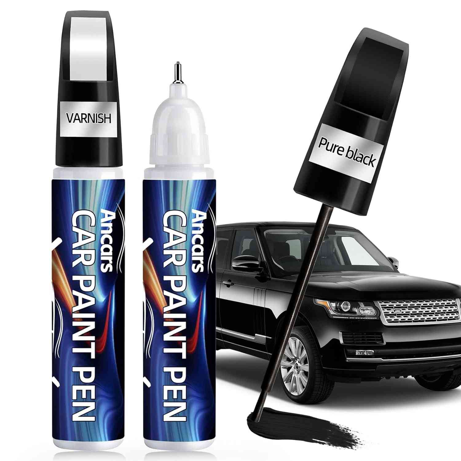Tinta de Retoque Automotiva 2 em 1 - Caneta para Reparo de Arranhões Pretos com Ponta Dupla