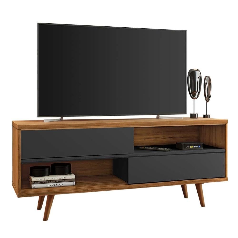 Rack para TV até 50 Polegadas com 2 Portas - NT1180 Notável | Design Moderno em MDP Fosco