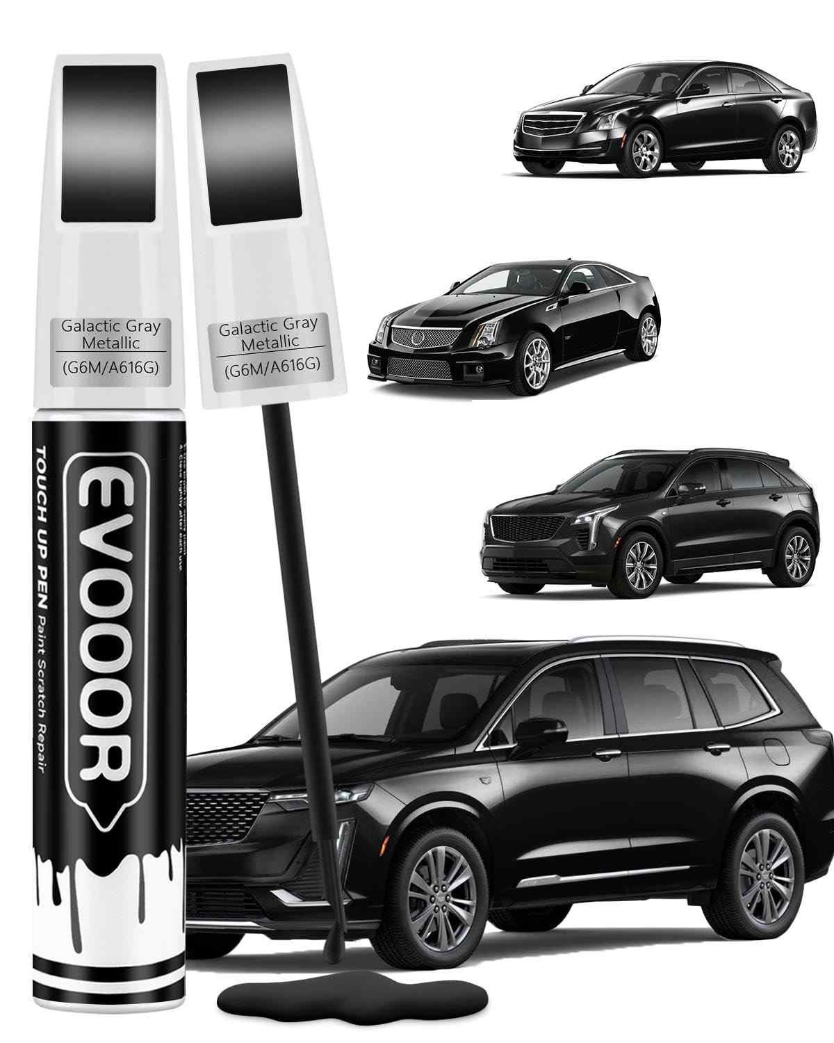Tinta de Retoque Cinza Metálico Galáctico G6M/A618G para Cadillac - Caneta 2 em 1 com Microaplicadores