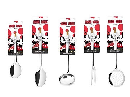 Conjunto de Utensílios Disney Minnie e Mickey em Inox Simonaggio - 5 Peças | Estilo e Qualidade para sua Cozinha