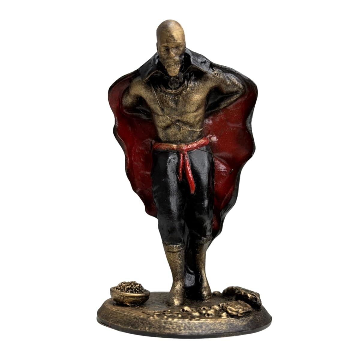 Escultura Exu Marabô Postura de Reverência 14 cm em Resina - Detalhes Intrincados e Energia Espiritual