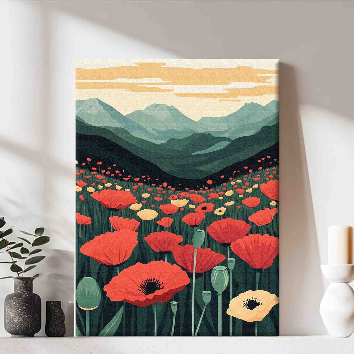 Arte de Parede em Tela Moderna 29x28cm - Moldurada e Pronta para Pendurar | Decoração Minimalista para Casa e Escritório