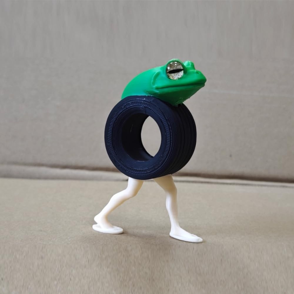 Sapo Meme 3D em Tênis - Estatueta Engraçada e Criativa para Decoração de Mesa