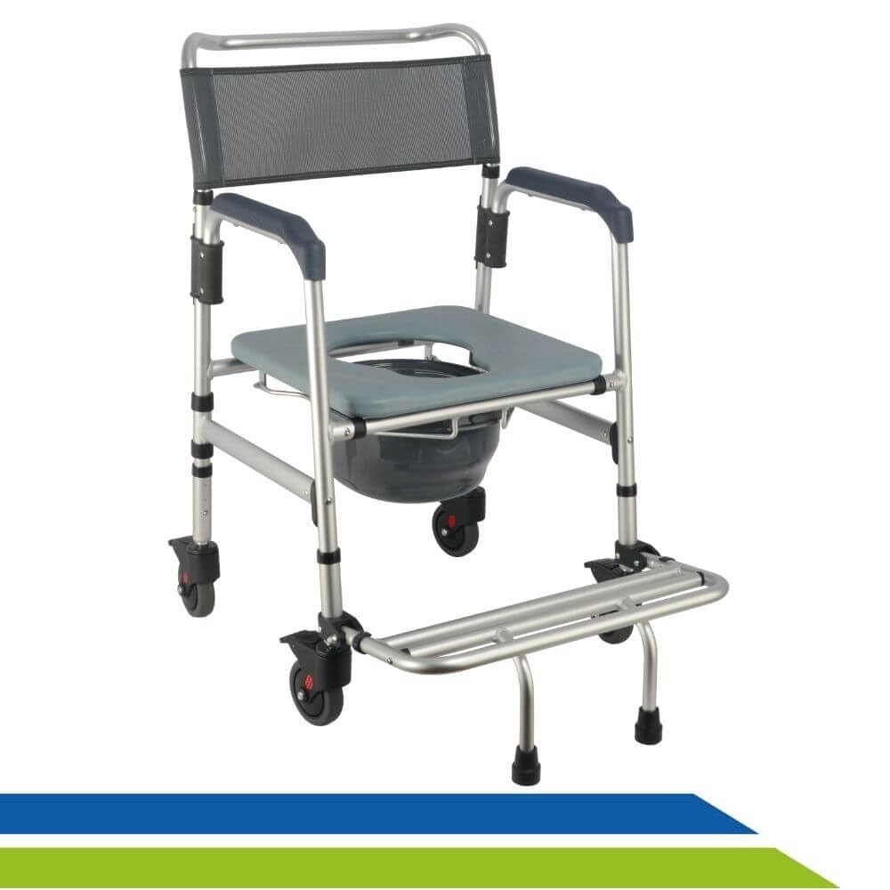 Cadeira de Banho Higiênica em Alumínio Dobrável Desmontável - Segurança e Conforto para Idosos e Adultos até 135kg