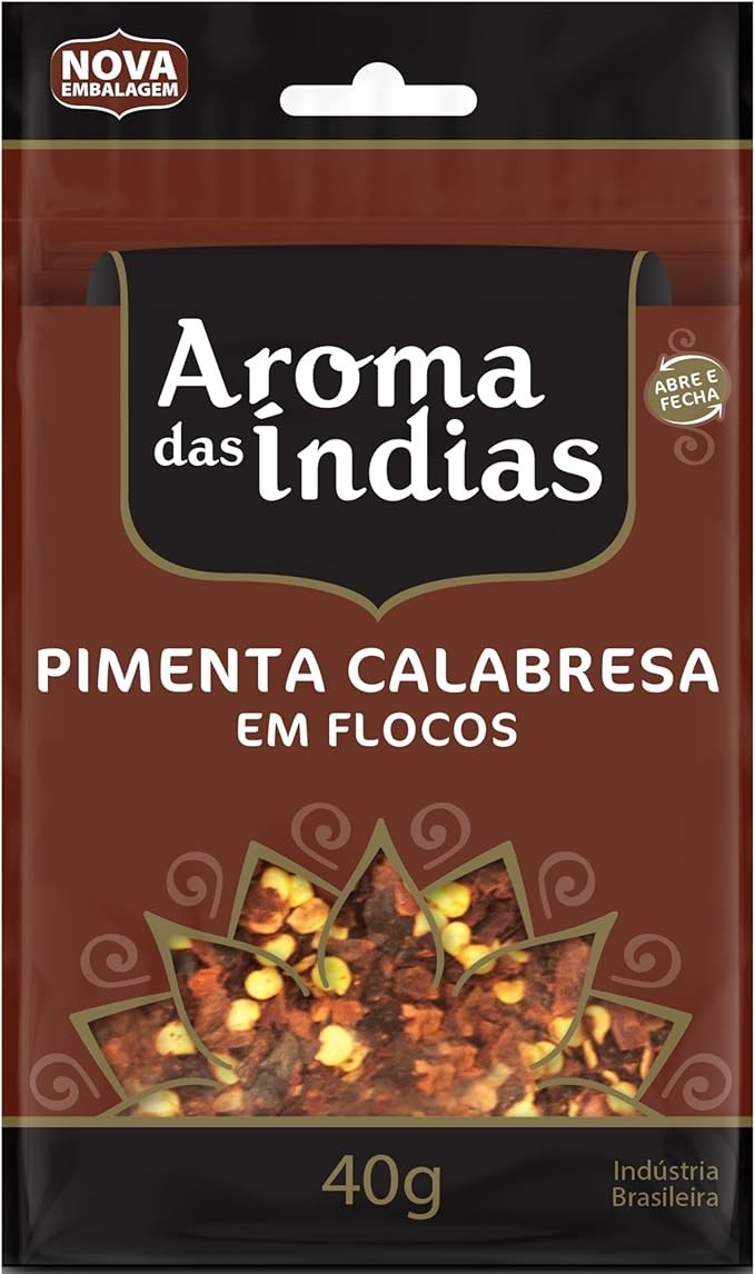 Aromas da Índia Pimenta Calabresa Em Flocos 40 Gramas