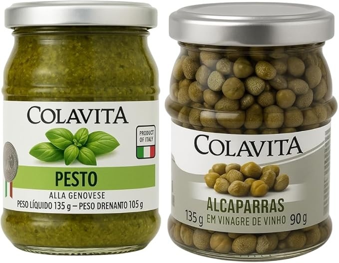 Colavita, Pesto alla Genovese 135g e Alcaparras em Vinagre de Vinho 90g, Produto da It?lia