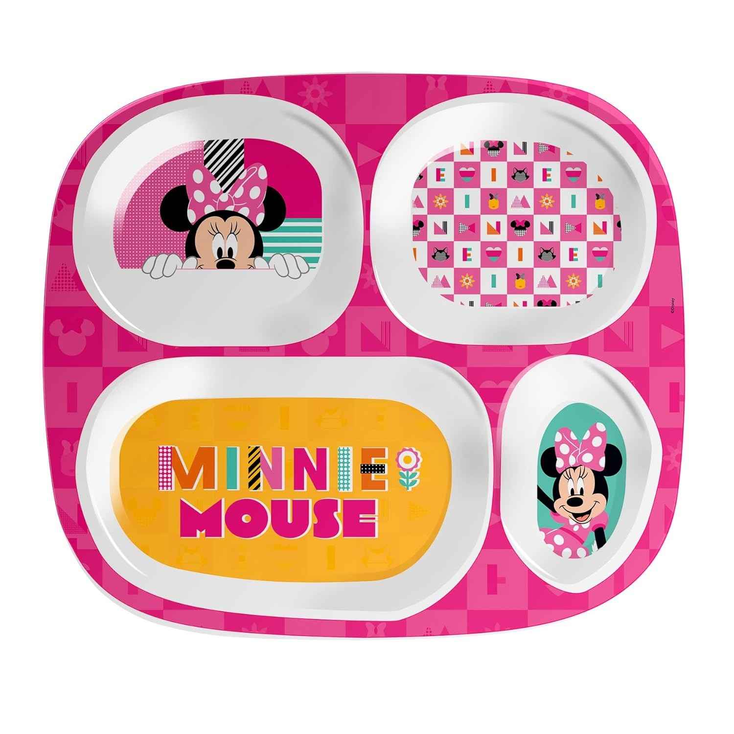 em-infantis-oficial-melamine-refeicoes-com-a-prato-disney-divisoria-produto-minnie-para-a