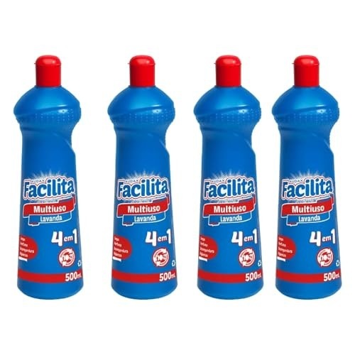 Limpador Multiuso Lavanda Facilita 500ml 4 em 1 - Limpeza Total com Fragrância Agradável