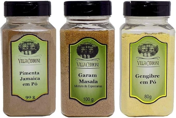 Pimenta Jamaica em Pó, Garam Masala e Gengibre em Pó - Villa Cerroni