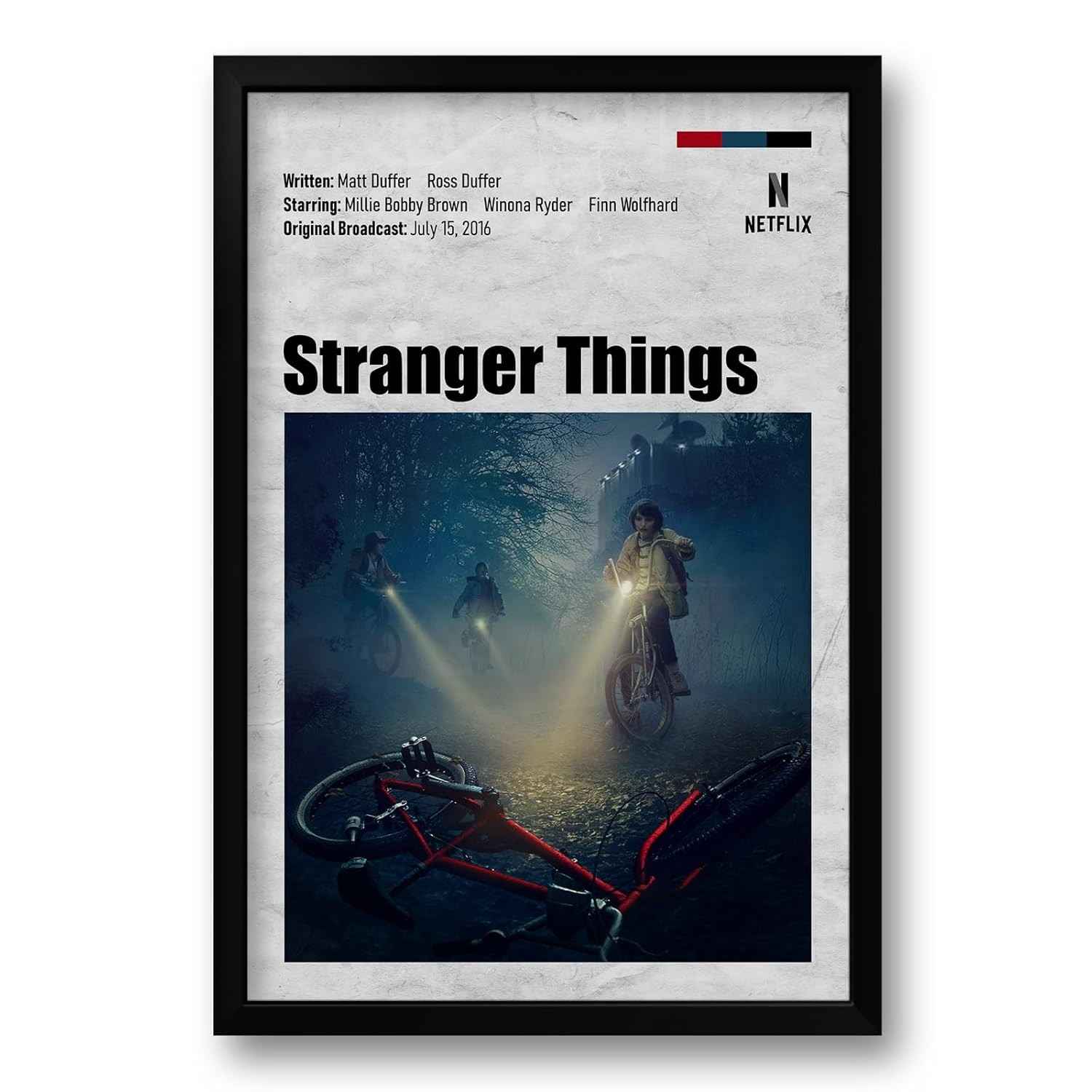Quadro Stranger Things 40x60cm - Moldura Ecológica em Madeira de Reflorestamento