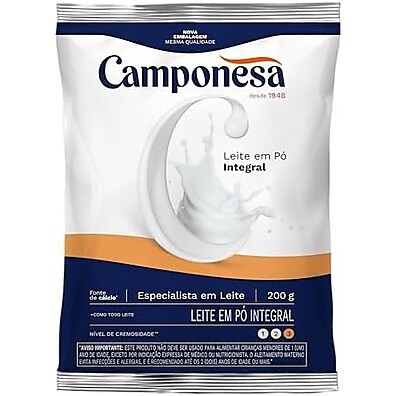 Leite em Pó Integral Camponesa 200g: Nutrição e Sabor