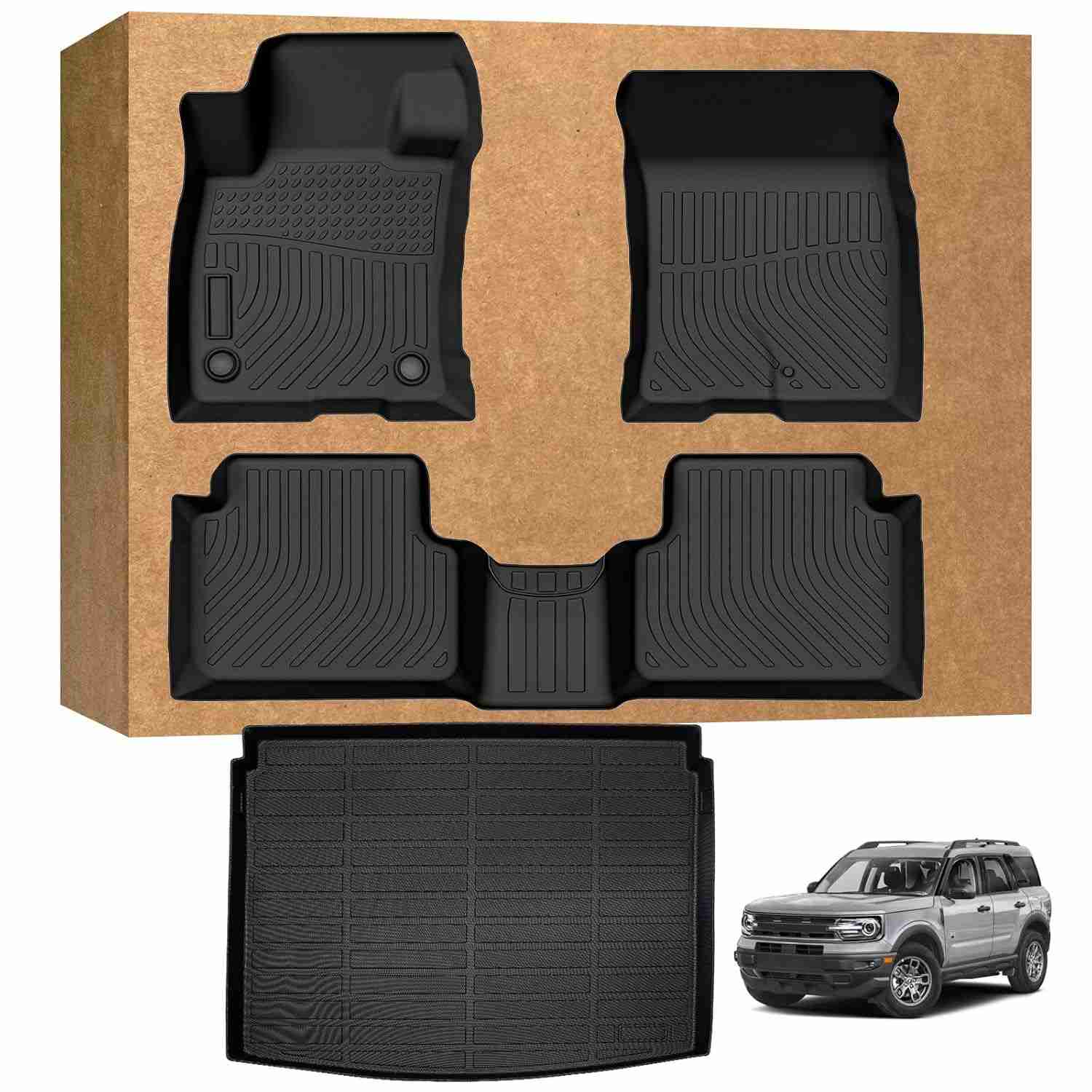 Tapetes de Porta-Malas Personalizados para Ford Bronco Sport 2021-2024 - Proteção Total em TPE