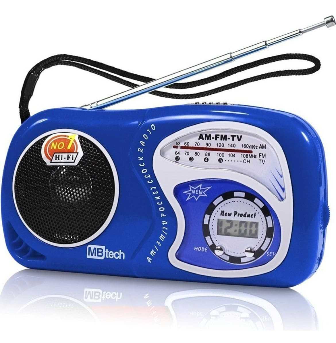Mini Rádio Portátil AM/FM com Relógio Digital: Som e Informação em Qualquer Lugar!