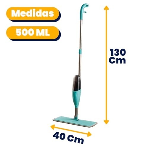 Mop Spray 3 em 1 com Reservatório 400ml - Esfregão Rodo Mágico para Limpeza Completa de Pisos e Azulejos