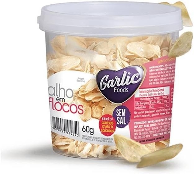 Alho Em Flocos Desidratado 60g Saboroso Especial Sem Glúten