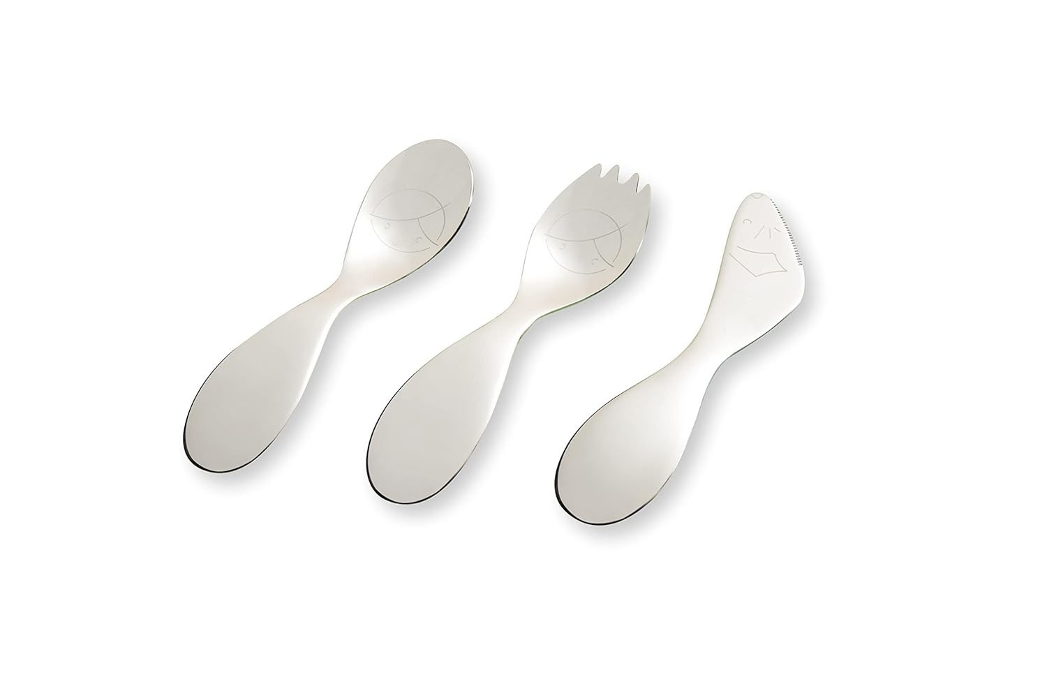Conjunto Talher Infantil 3 Peças em Aço Inox - Seguro e Ergonômico para Crianças