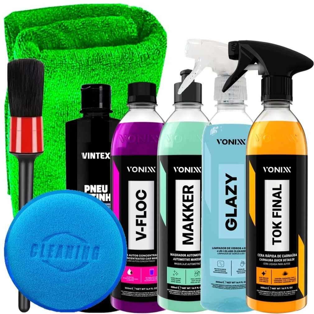 Kit Completo Detalhamento Automotivo Vonixx & Karbox: Brilho Profissional em Casa!