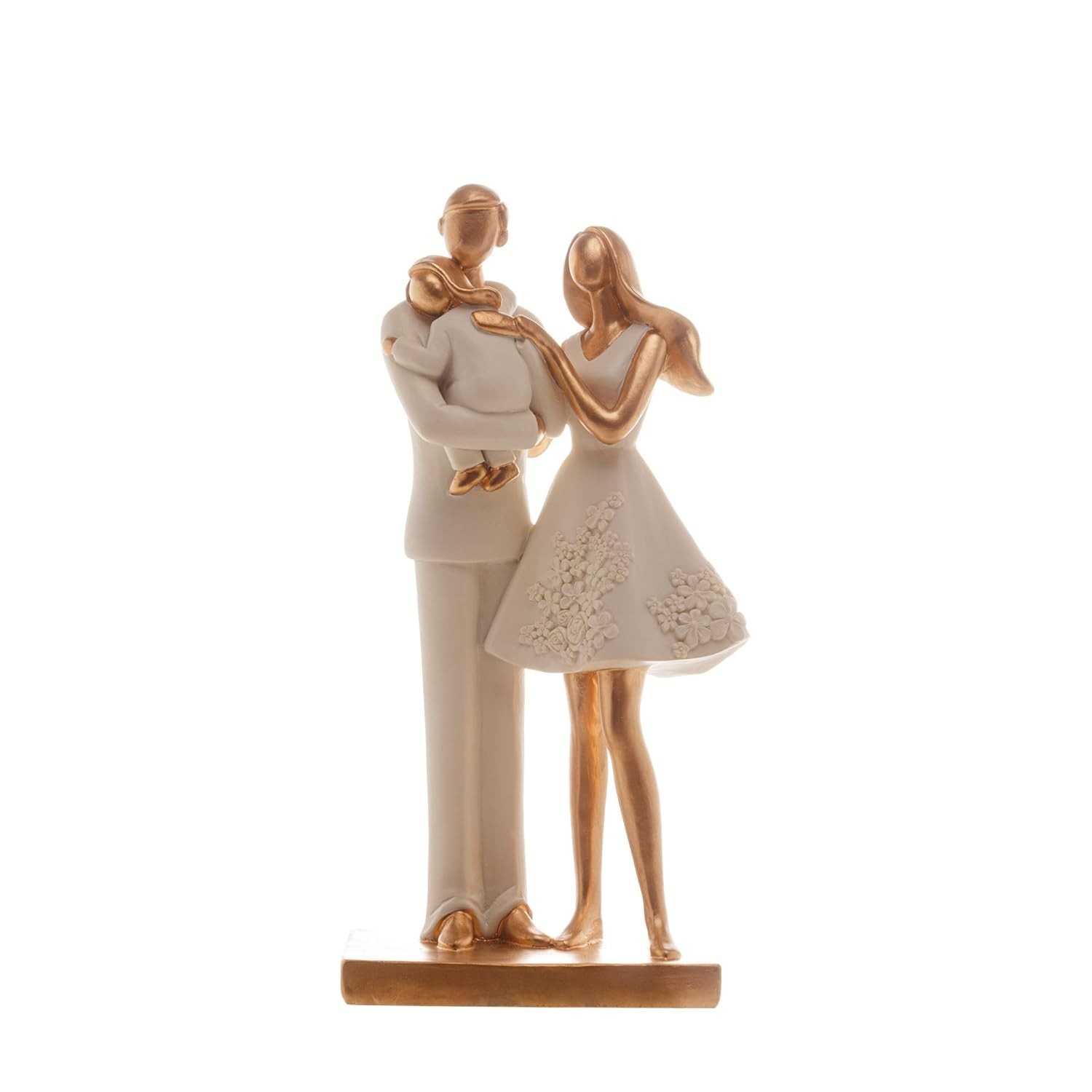 Figura Decorativa Família em Resina Branca 9x6x20cm - Wolff Casa