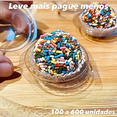 Embalagem Brigadeiro: 100 a 600 Unidades + Tampa