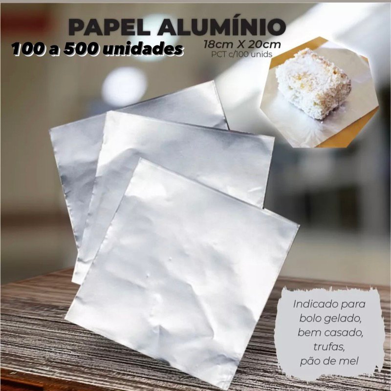 Embalagens para Bolo Gelado: Alumínio Chumbo 18x20