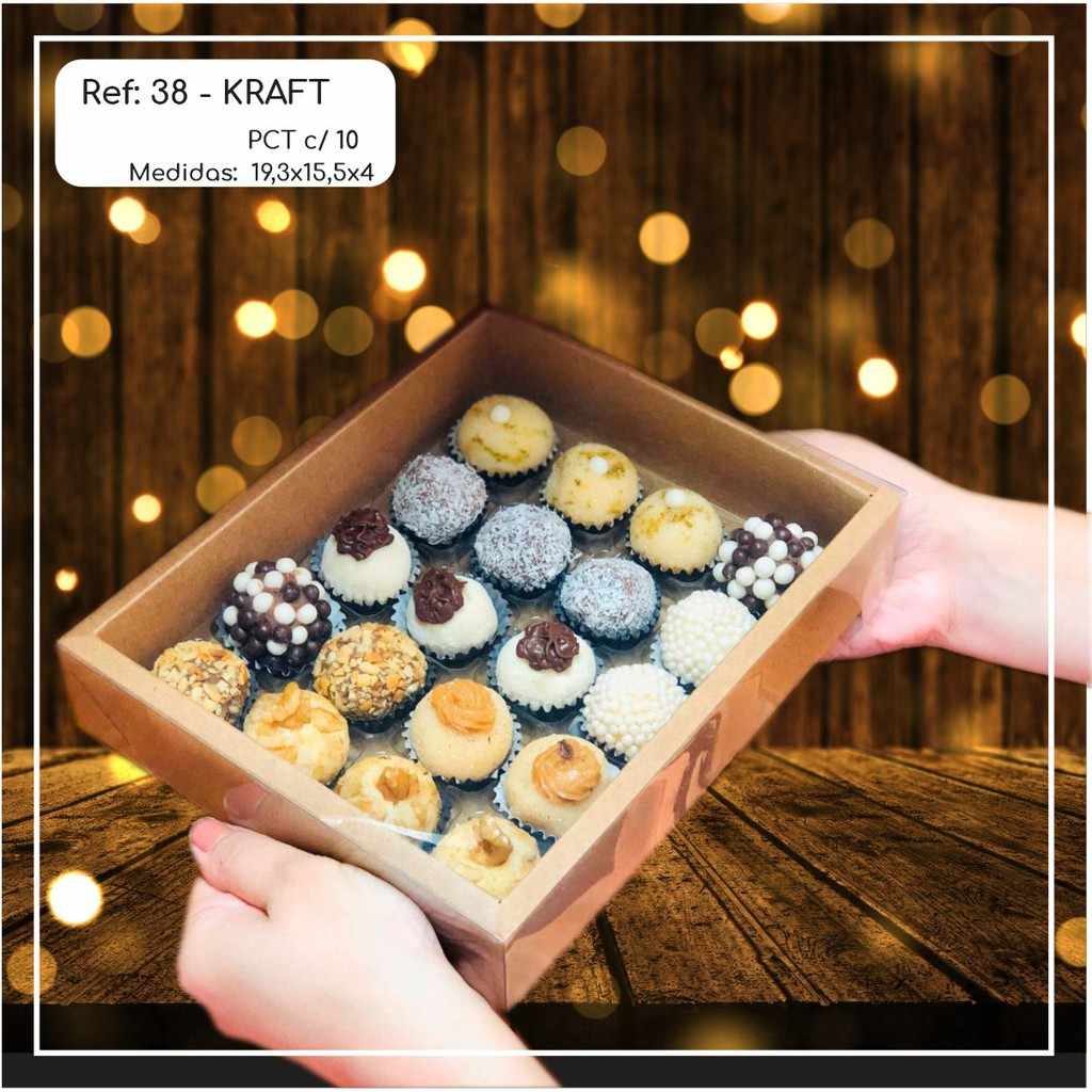 Embalagens para Doces Kraft com Visor: 5 a 25 Unidades