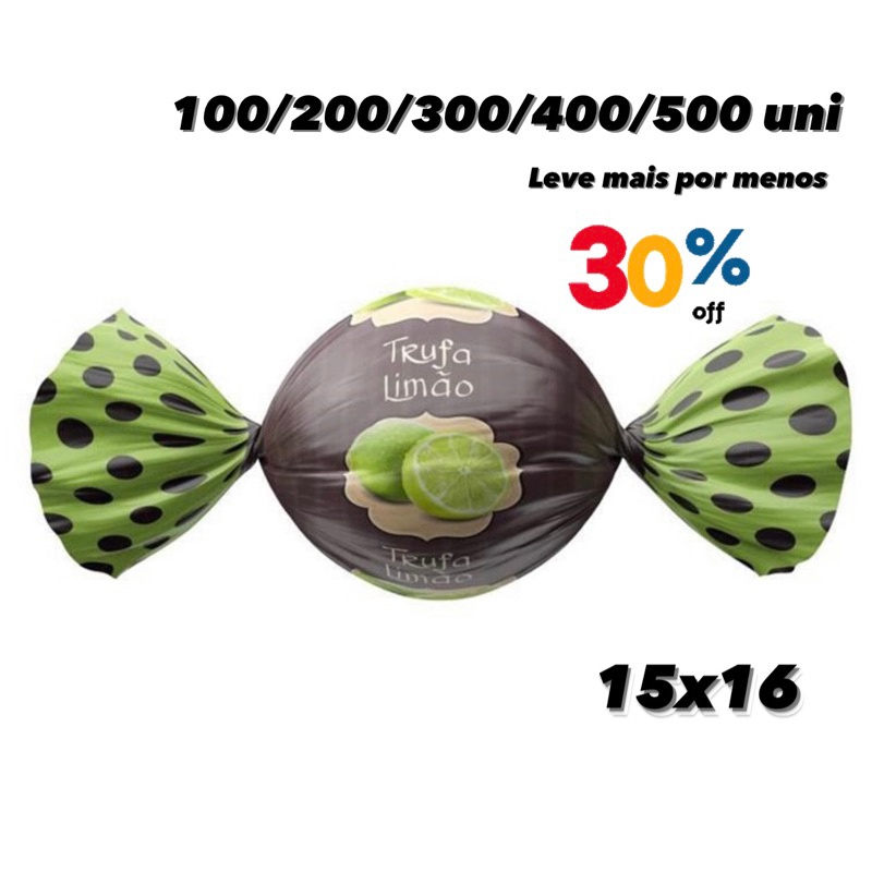Embalagens Trufas Limão 15x16: 30% OFF!